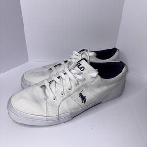POLO RALPH LAUREN MEN'S VAUGHN CANVAS FASHION SNEAKER US 11.5 D WHITE